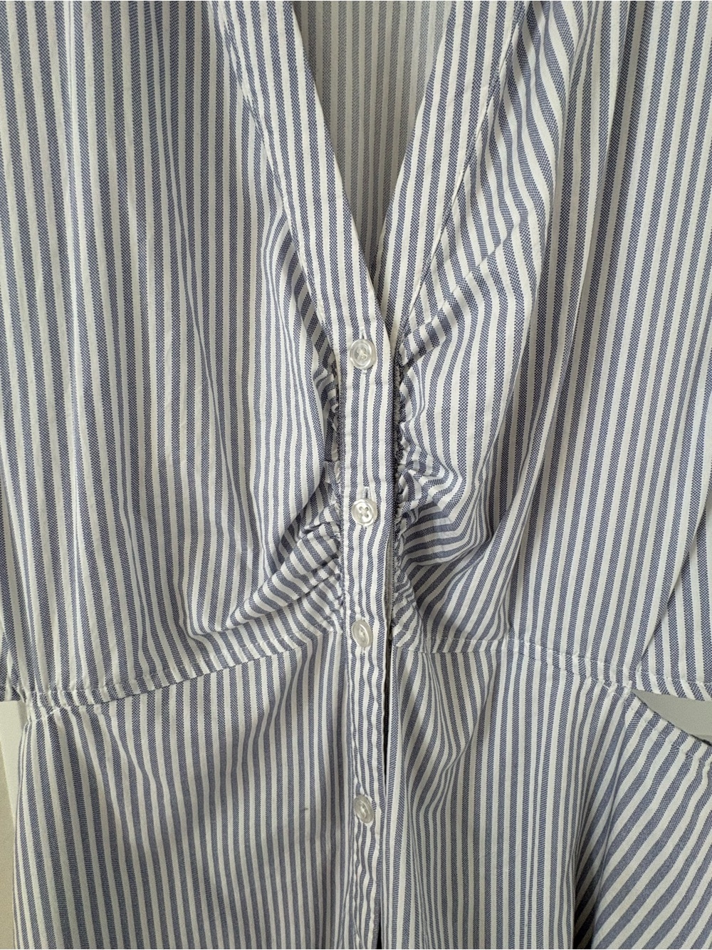 Old Navy Blue and White Striped Midi Shirt Dress - Picture 4 of 7